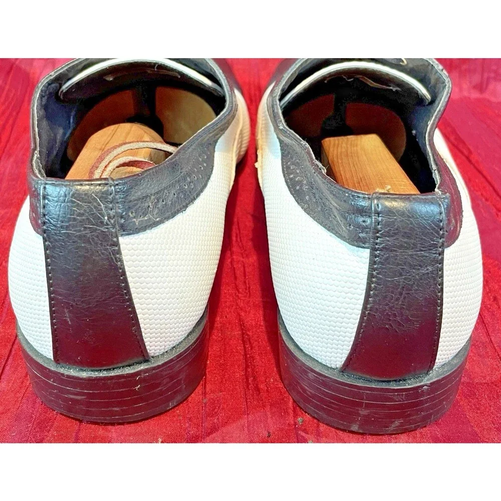 Mens Antonio Cerrelli Black/White Cap Toe Oxfords Dress Shoes sz 10.5